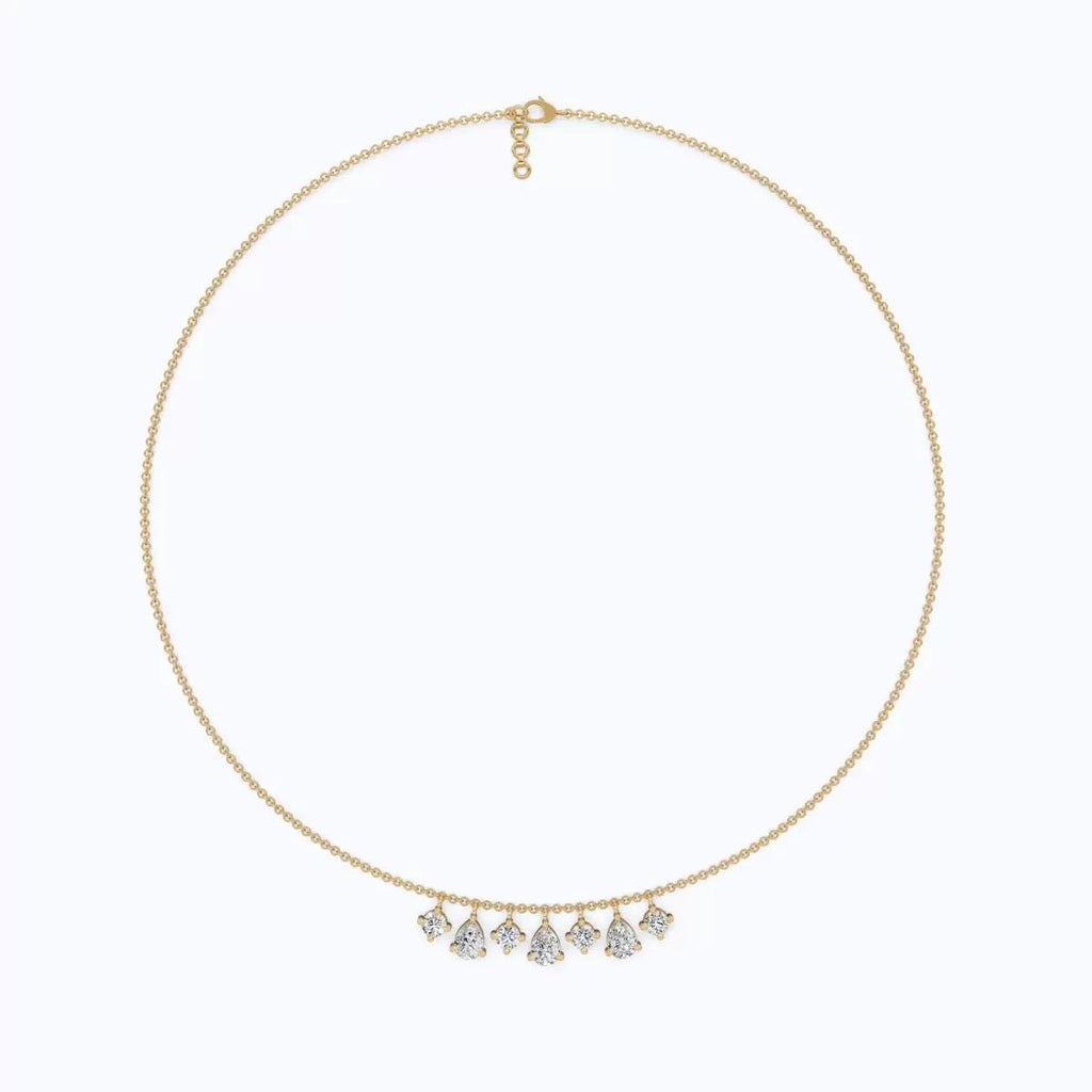 Baguette Cubic Zirconia Choker Necklace, 18K Gold Plated Stainless Steel, Waterproof Rectangle CZ Sparkling Necklace for Women Daily Jewelry - UMI