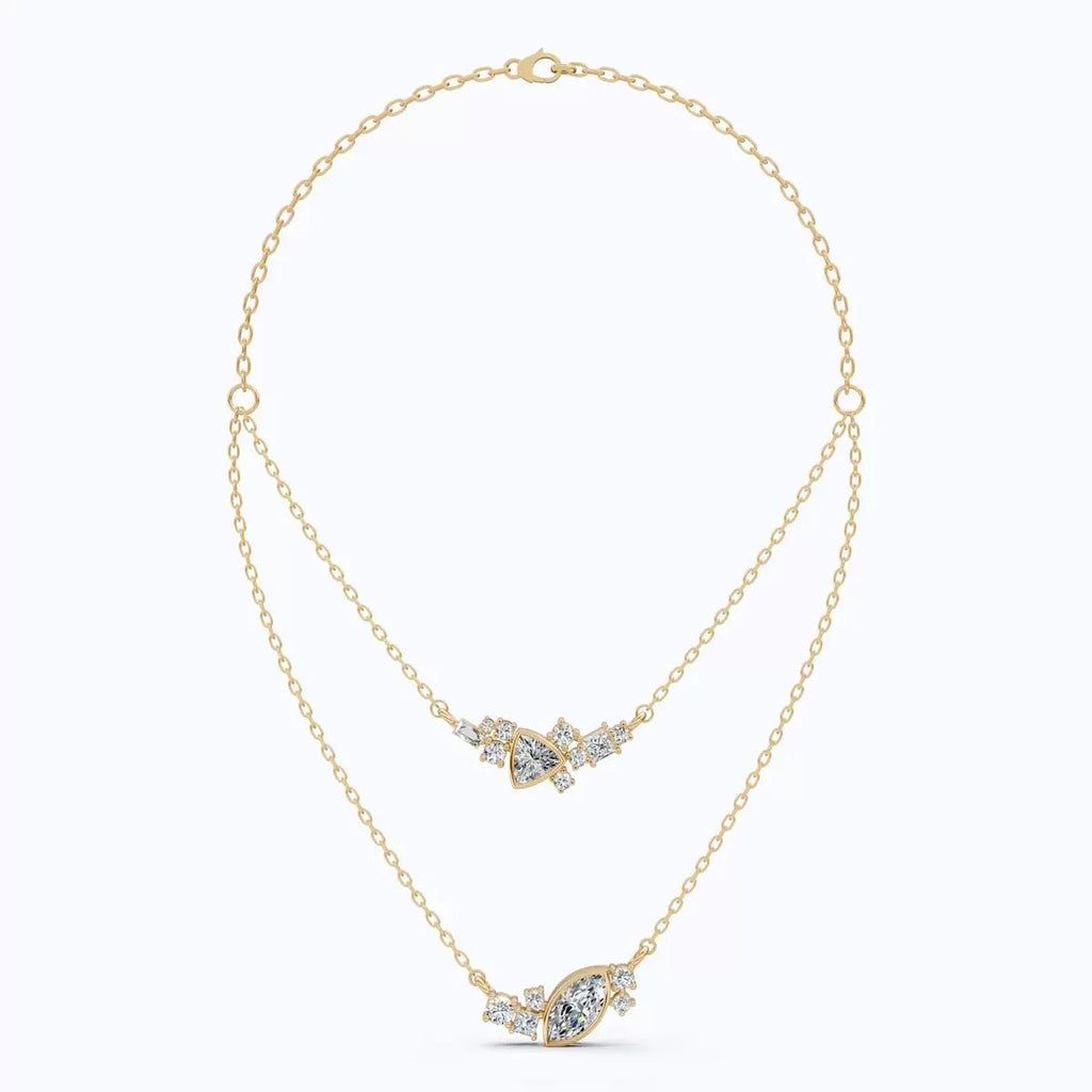 Baguette Cubic Zirconia Choker Necklace, 18K Gold Plated Stainless Steel, Waterproof Rectangle CZ Sparkling Necklace for Women Daily Jewelry - UMI