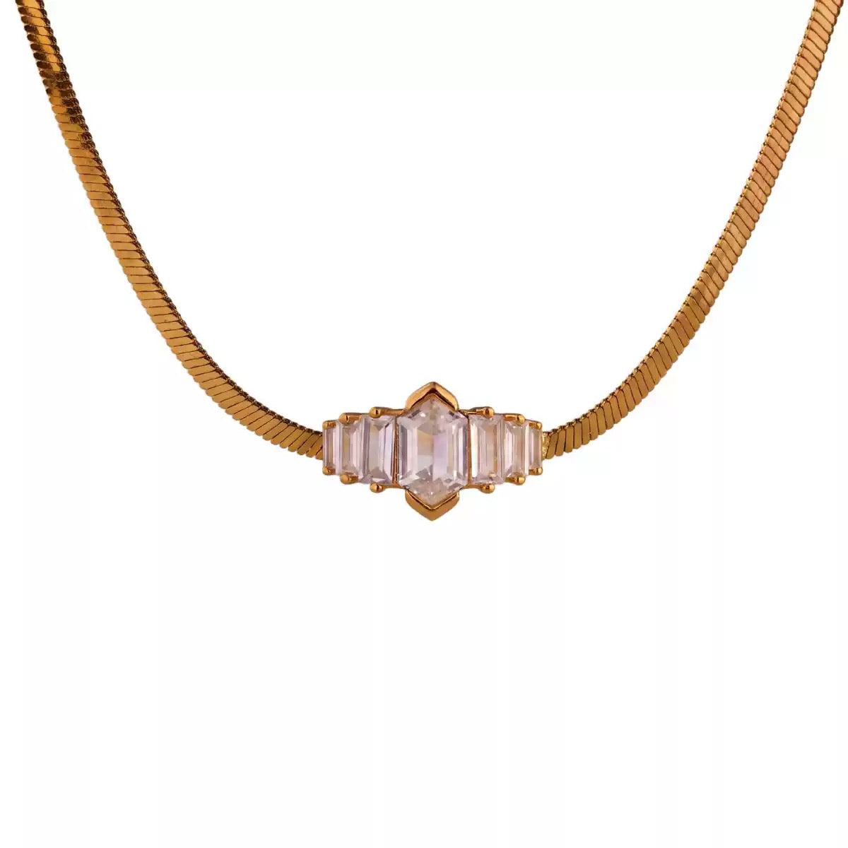 Triple Round Zirconia Tassel Color-Block Necklace