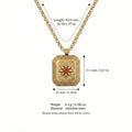18K Gold Plated Titanium Steel Eight-Pointed Star Birthstone Necklace – Sun Moon Stars DIY Pendant