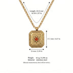 18K Gold Plated Titanium Steel Eight-Pointed Star Birthstone Necklace – Sun Moon Stars DIY Pendant - UMI