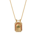 Vintage Tarot Large Pendant Necklace – Sun, Moon, Star, Heart, Planet, Desert, Four-Leaf Clover, Red Evil Eye, Green Evil Eye & Saturn