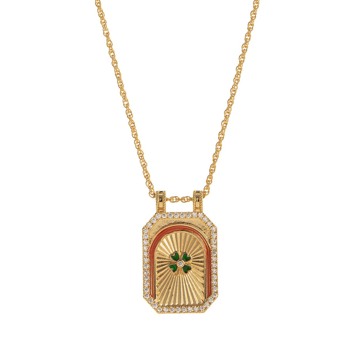 Vintage Tarot Large Pendant Necklace – Sun, Moon, Star, Heart, Planet, Desert, Four-Leaf Clover, Red Evil Eye, Green Evil Eye & Saturn