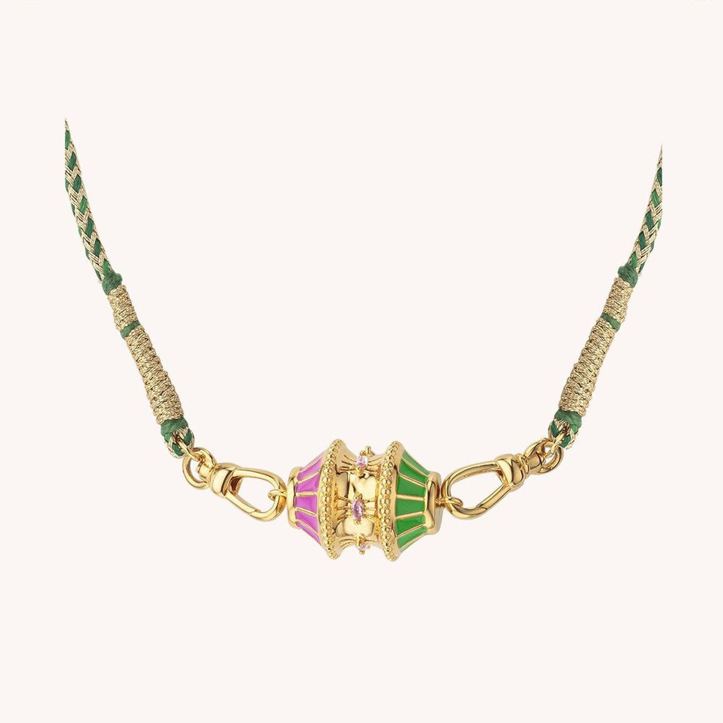 Dopamine Twist Irregular Necklace & Bracelet – Valentine’s Gift, Vacuum 18K Gold Plated | Black, Pink & Green, Purple, Pink, Multicolour, Pink Necklace, Orange Necklace