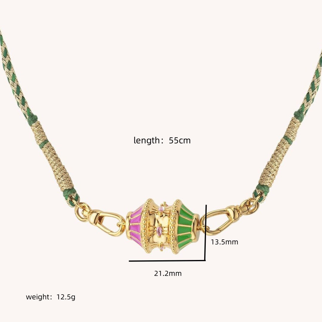Dopamine Twist Irregular Necklace & Bracelet – Valentine’s Gift, Vacuum 18K Gold Plated | Black, Pink & Green, Purple, Pink, Multicolour, Pink Necklace, Orange Necklace
