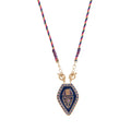 Tarot Card Necklace – Vintage Artistic Colourful Pendant, Gold Plated Tarnish-Resistant | Deep Blue, Black, Green, Orange