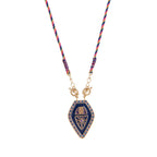 Tarot Card Necklace – Vintage Artistic Colourful Pendant, Gold Plated Tarnish-Resistant | Deep Blue, Black, Green, Orange - UMI