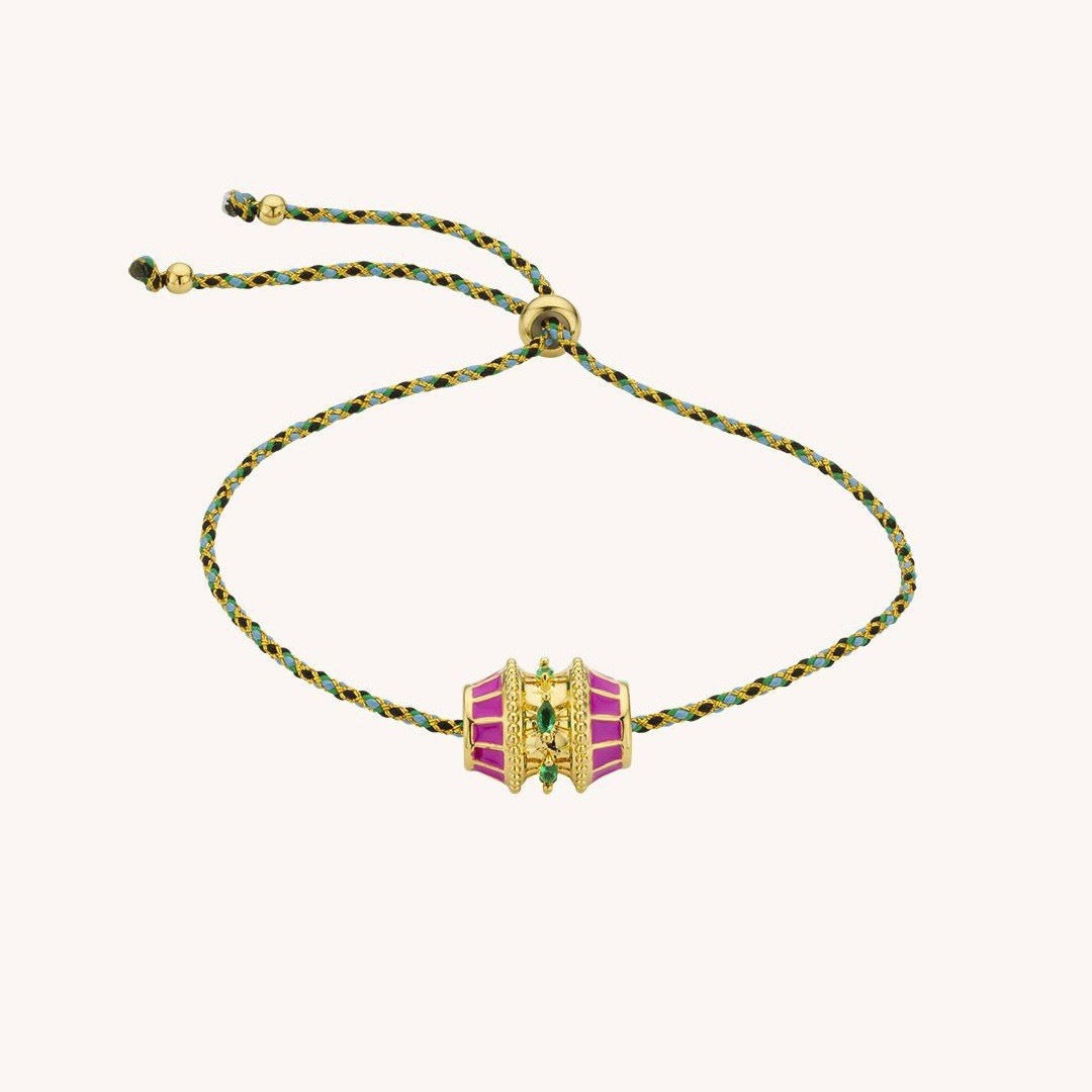 Tarot Star Pendant Bracelet & Colourful Choker Necklace – Artistic, Gold Plated Tarnish-Resistant | Blue, Red, Pink & Green, Multicolour, White, Pink, Purple, Black Bracelet