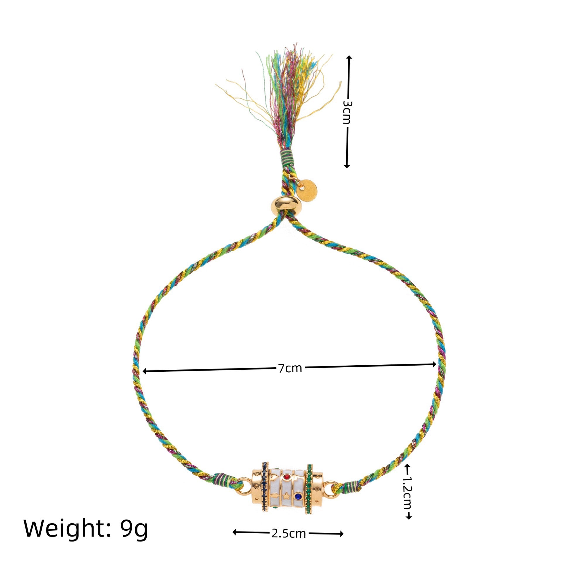 Tarot Star Pendant Bracelet & Colourful Choker Necklace – Artistic, Gold Plated Tarnish-Resistant | Blue, Red, Pink & Green, Multicolour, White, Pink, Purple, Black Bracelet