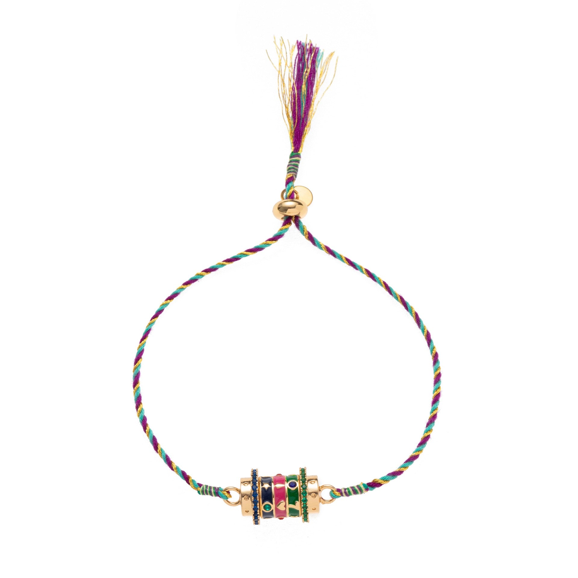 Tarot Star Pendant Bracelet & Colourful Choker Necklace – Artistic, Gold Plated Tarnish-Resistant | Blue, Red, Pink & Green, Multicolour, White, Pink, Purple, Black Bracelet