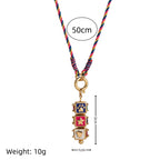 Tarot LOVE Colourful Necklace – Niche Star & Evil Eye Pendant, Gold Plated Tarnish-Resistant | Lucky Bead Necklace - UMI