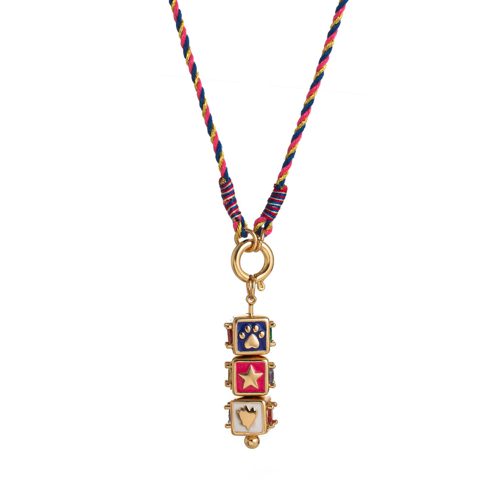 Tarot LOVE Colourful Necklace – Niche Star & Evil Eye Pendant, Gold Plated Tarnish-Resistant | Lucky Bead Necklace