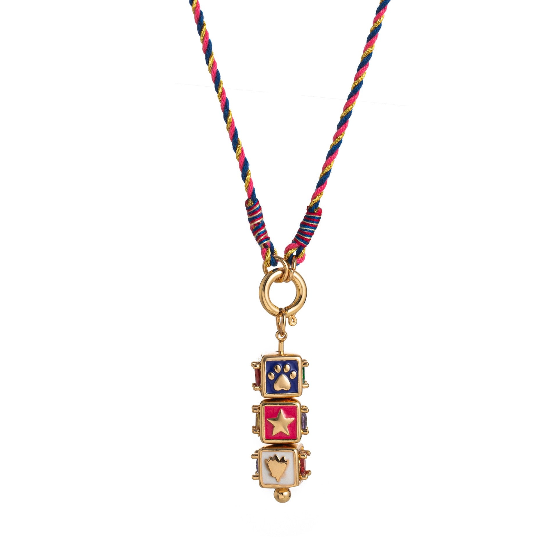 Tarot LOVE Colourful Necklace – Niche Star & Evil Eye Pendant, Gold Plated Tarnish-Resistant | Lucky Bead Necklace