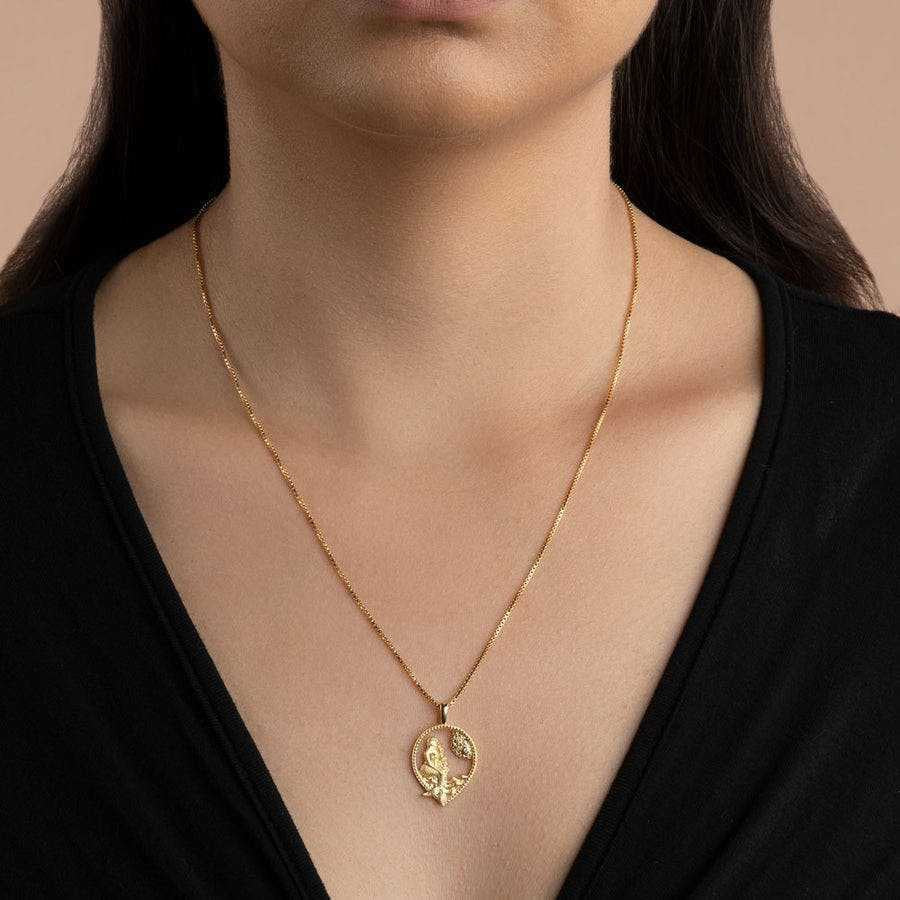Greek Goddess Necklace – Athena, Medusa, Mermaid & Chimera Mythology Pendant, Copper Real Gold Plated | Round Fairy, Square Chimera