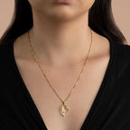 Greek Goddess Necklace – Athena, Medusa, Mermaid & Chimera Mythology Pendant, Copper Real Gold Plated | Round Fairy, Square Chimera - UMI