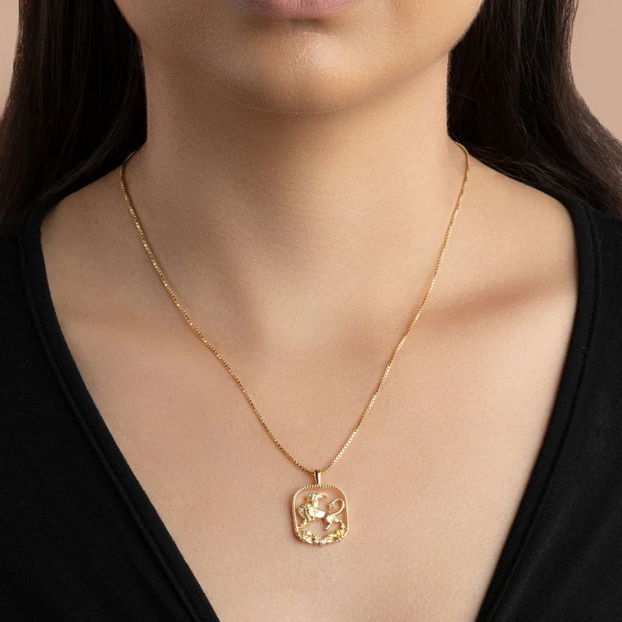 Greek Goddess Necklace – Athena, Medusa, Mermaid & Chimera Mythology Pendant, Copper Real Gold Plated | Round Fairy, Square Chimera