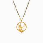 Greek Goddess Necklace – Athena, Medusa, Mermaid & Chimera Mythology Pendant, Copper Real Gold Plated | Round Fairy, Square Chimera - UMI