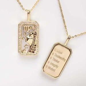 12 Zodiac Shell Coin Necklace,18K Gold Plated Tarnish‑Resistant Titanium Steel