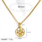12 Zodiac Shell Coin Necklace,18K Gold Plated Tarnish‑Resistant Titanium Steel