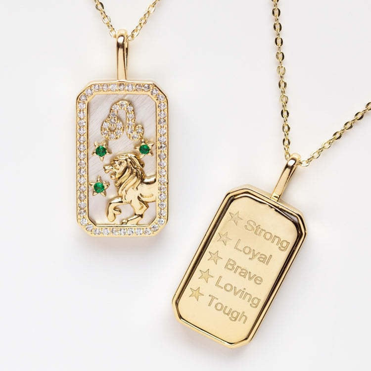 12 Zodiac Shell Coin Necklace,18K Gold Plated Tarnish‑Resistant Titanium Steel