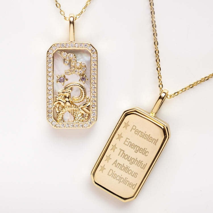 12 Zodiac Shell Coin Necklace,18K Gold Plated Tarnish‑Resistant Titanium Steel