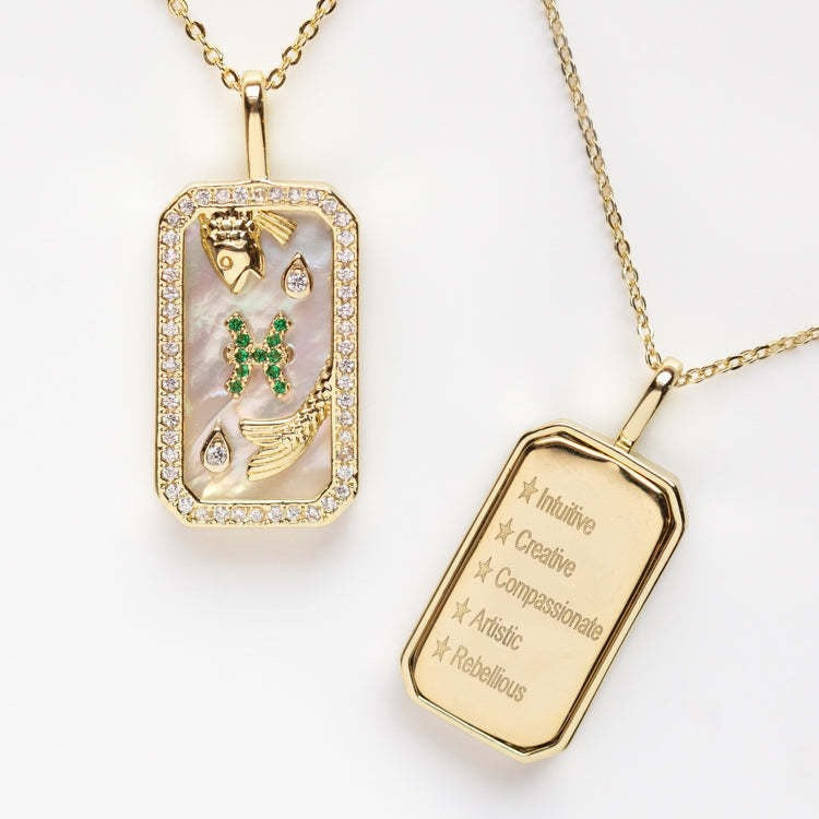 12 Zodiac Shell Coin Necklace,18K Gold Plated Tarnish‑Resistant Titanium Steel