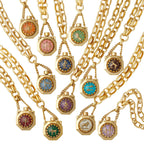 12 Zodiac Wish Bottle Necklace – Colourful Enamel Cat Ear Pendant, Heavy Craft