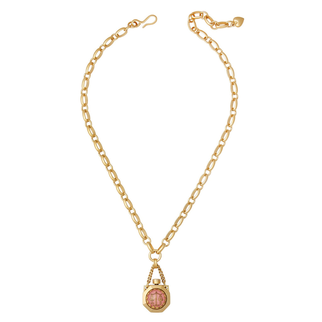 12 Zodiac Wish Bottle Enamel Pendant Cat Ear Necklace – Statement Sweater Chain, Heavy Craft