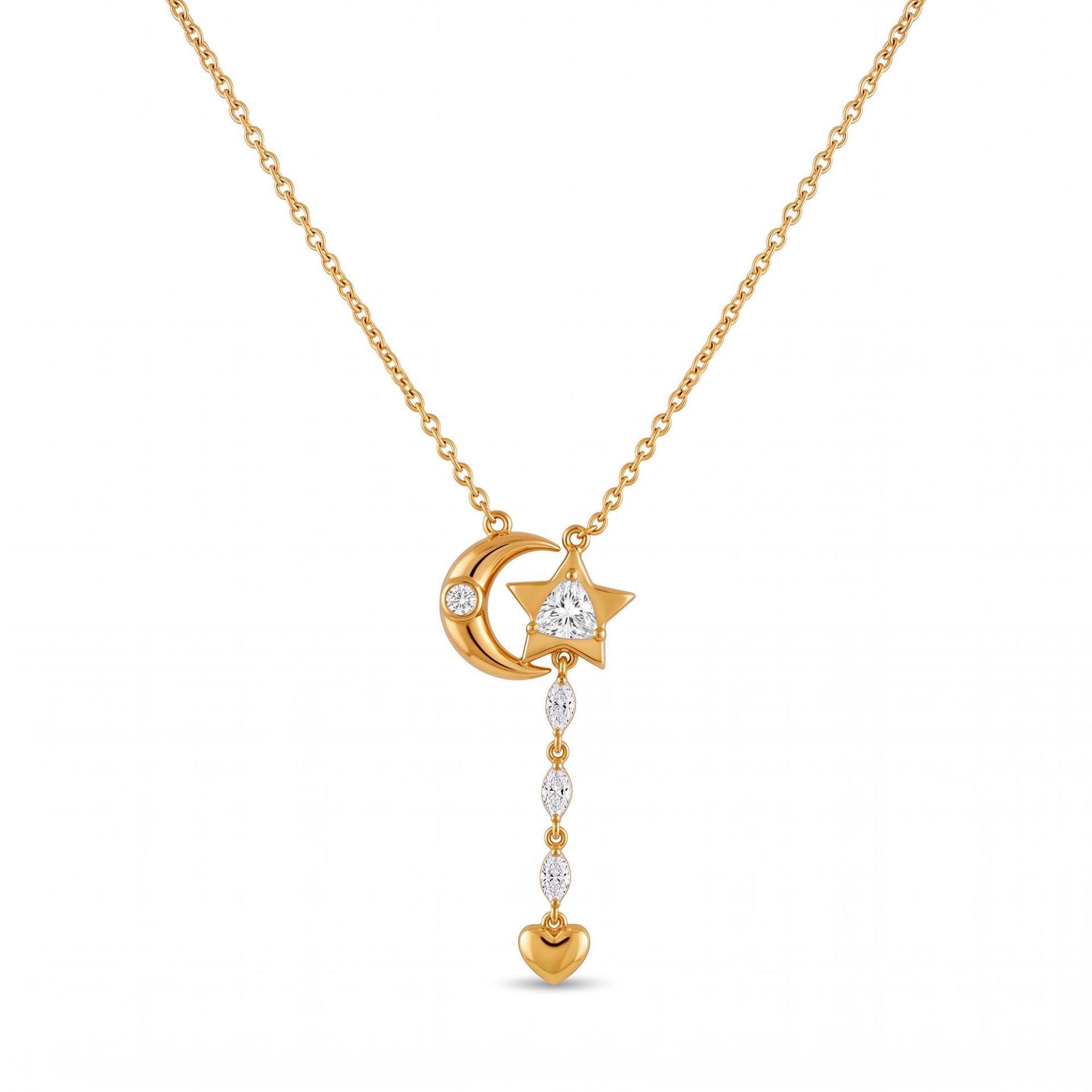 Luxury Tassel Zirconia Necklace – Elegant Everyday Versatile | Triangle Marquise Tassel Necklace, Five Marquise Diamond Necklace, Beaded Multi-Zirconia Necklace, Star Moon Heart Tassel Necklace, Square Diamond Geometric Tassel Necklace