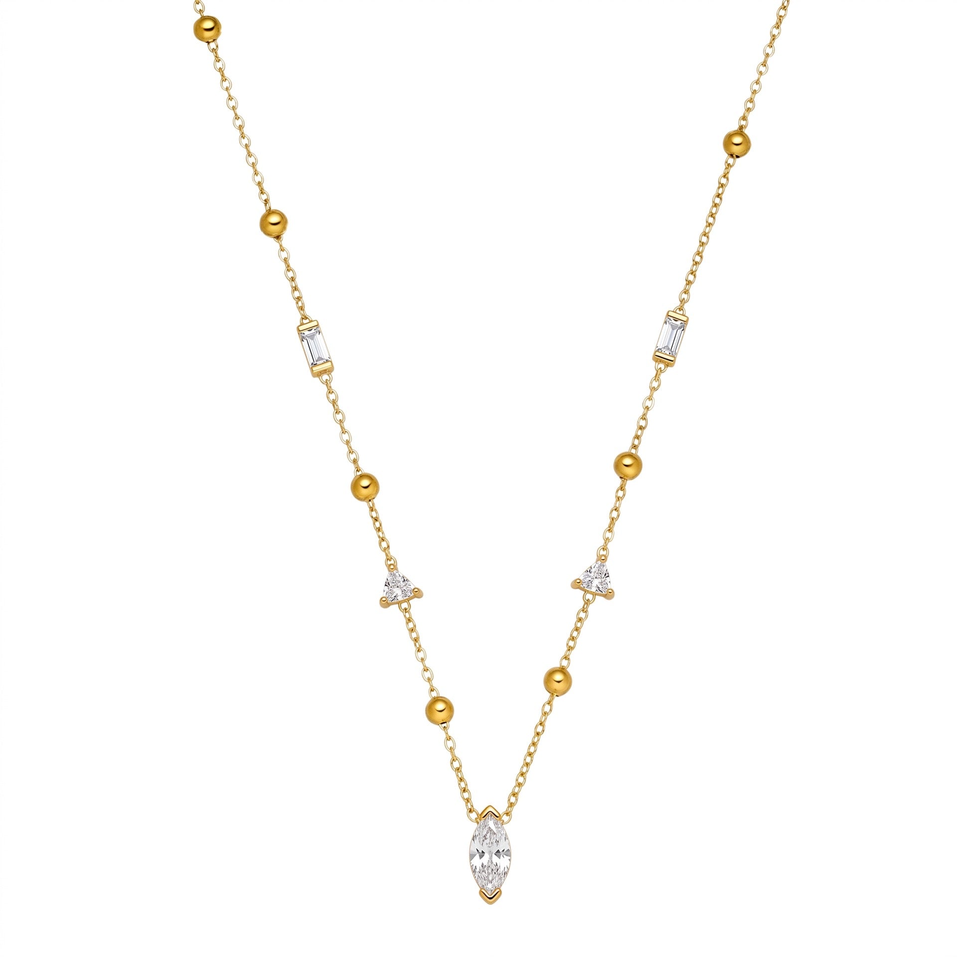 Luxury Tassel Zirconia Necklace – Elegant Everyday Versatile | Triangle Marquise Tassel Necklace, Five Marquise Diamond Necklace, Beaded Multi-Zirconia Necklace, Star Moon Heart Tassel Necklace, Square Diamond Geometric Tassel Necklace