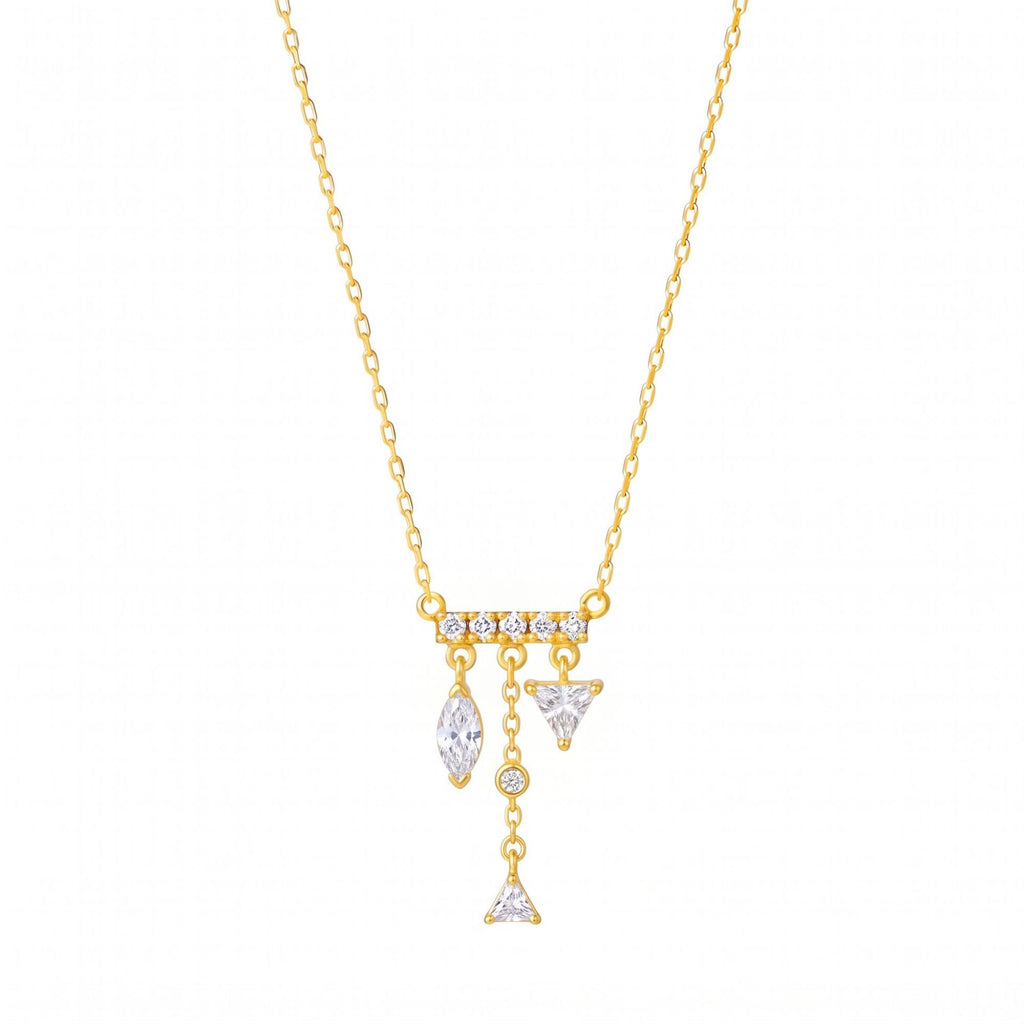 Luxury Tassel Zirconia Necklace – Elegant Everyday Versatile | Triangle Marquise Tassel Necklace, Five Marquise Diamond Necklace, Beaded Multi-Zirconia Necklace, Star Moon Heart Tassel Necklace, Square Diamond Geometric Tassel Necklace