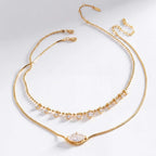Luxury Layered Collarbone Necklace – Marquise Zirconia Accent, Stackable Everyday | Gold Marquise Zirconia Necklace, Gold Mini Diamond Accent Necklace, Silver Marquise Zirconia Necklace, Silver Mini Diamond Accent Necklace - UMI