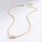 Luxury Layered Collarbone Necklace – Marquise Zirconia Accent, Stackable Everyday | Gold Marquise Zirconia Necklace, Gold Mini Diamond Accent Necklace, Silver Marquise Zirconia Necklace, Silver Mini Diamond Accent Necklace - UMI