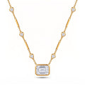 Western Style Crystal Necklace – Star Moon Heart Square Diamond Tassel, Tarnish-Resistant | Square Diamond Heart Spacer Necklace, Multi-Zirconia Tassel Necklace, Square Diamond Heart Necklace, Star Moon Crystal Diamond Necklace, Heart Tassel Necklace