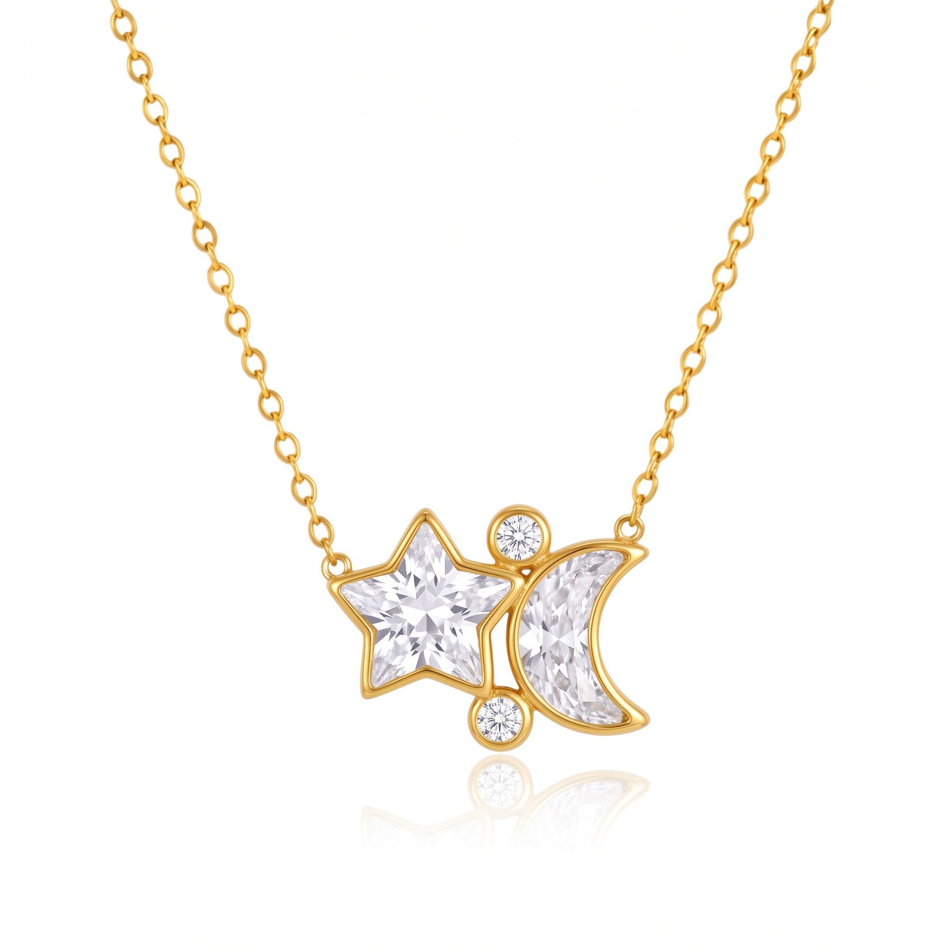 Western Style Crystal Necklace – Star Moon Heart Square Diamond Tassel, Tarnish-Resistant | Square Diamond Heart Spacer Necklace, Multi-Zirconia Tassel Necklace, Square Diamond Heart Necklace, Star Moon Crystal Diamond Necklace, Heart Tassel Necklace