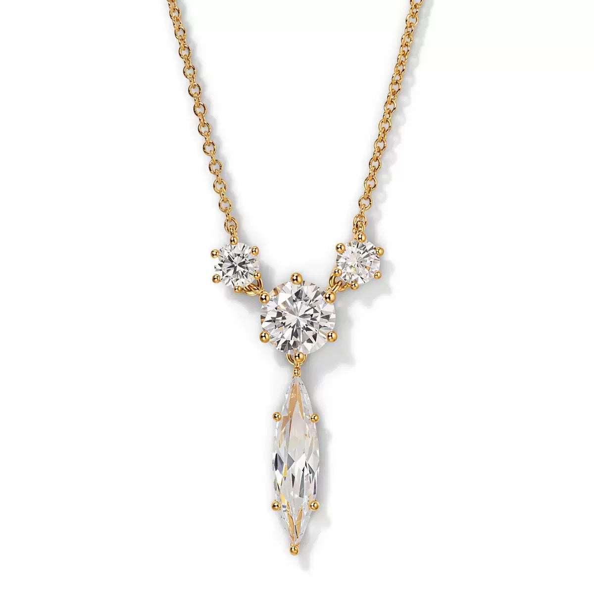 Trending Drop Diamond Pendant Collarbone Necklace, Versatile Holiday Gift