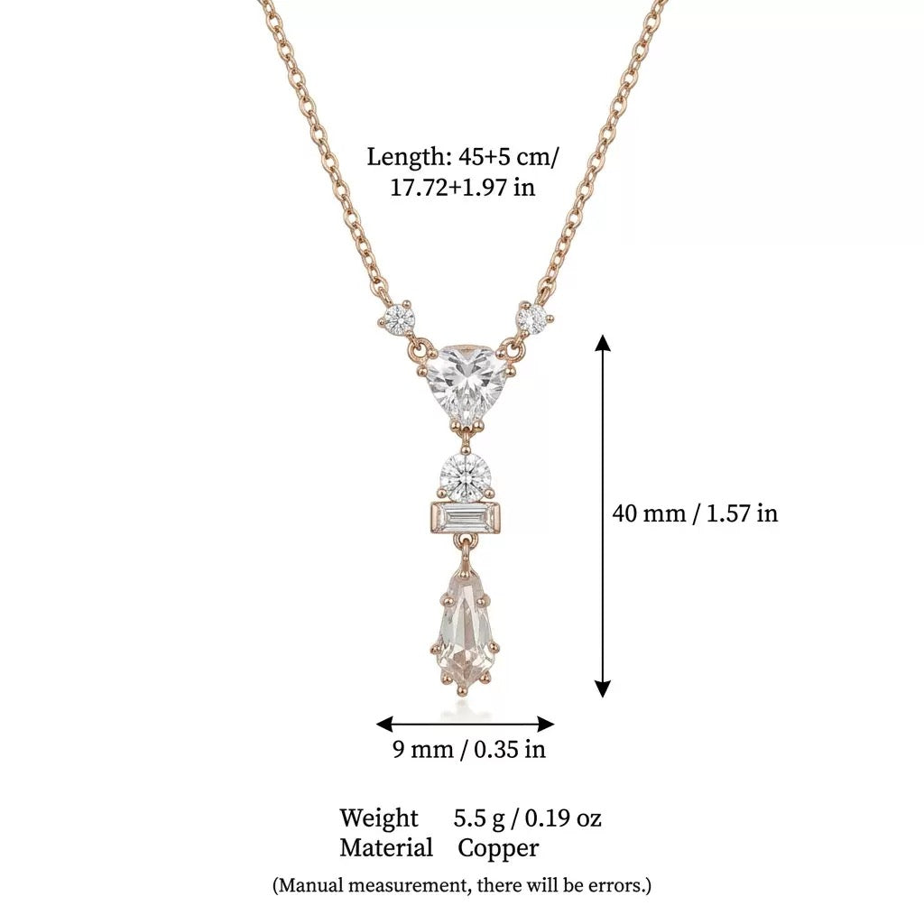Trending Drop Diamond Pendant Collarbone Necklace, Versatile Holiday Gift