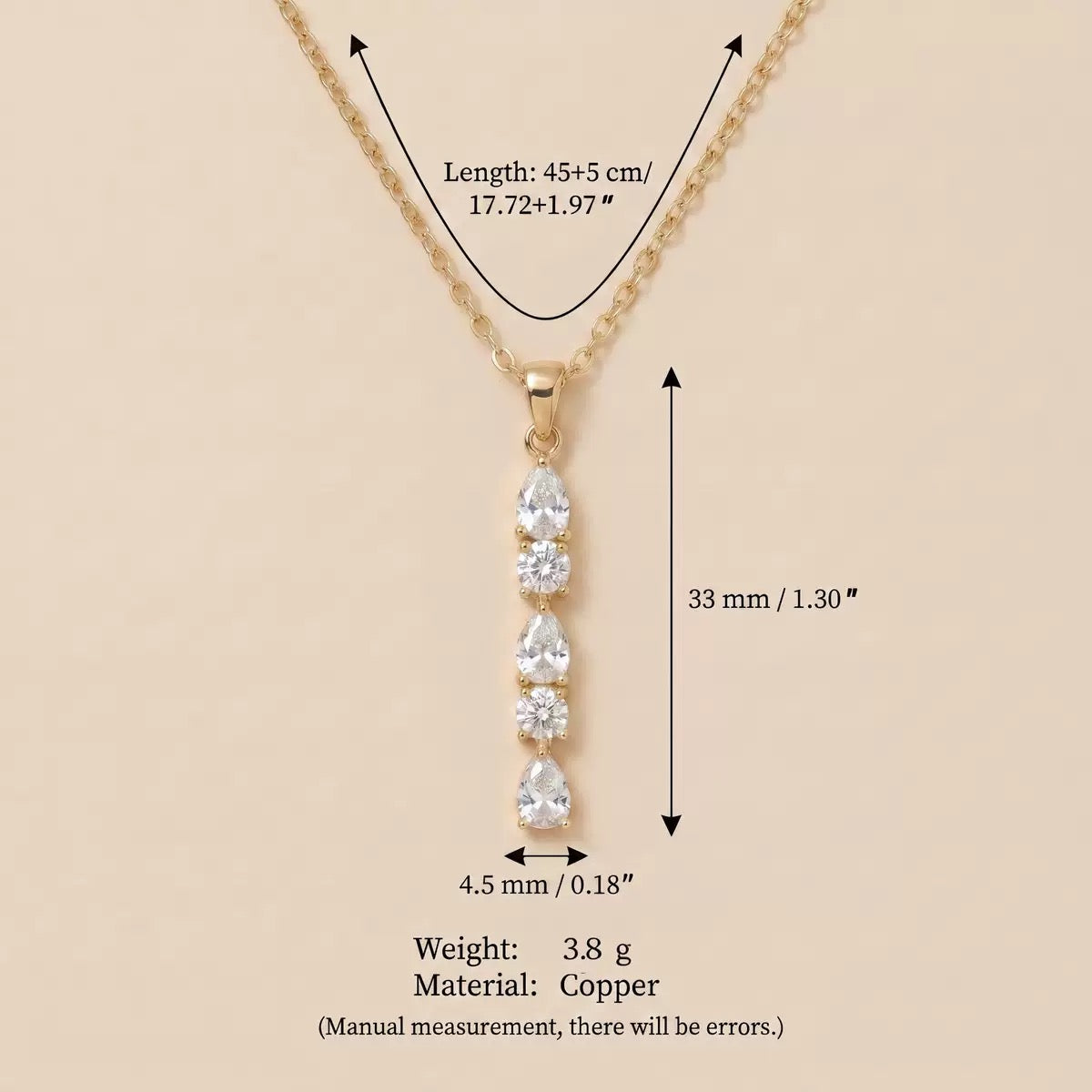 Trending Drop Diamond Pendant Collarbone Necklace, Versatile Holiday Gift