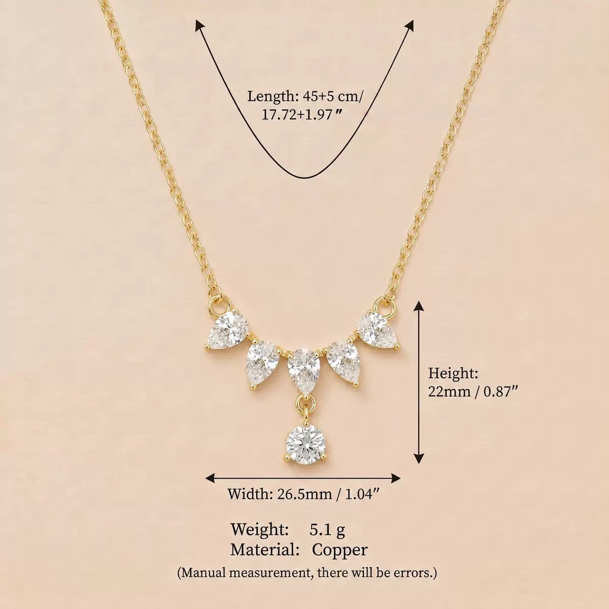 Trending Drop Diamond Pendant Collarbone Necklace, Versatile Holiday Gift