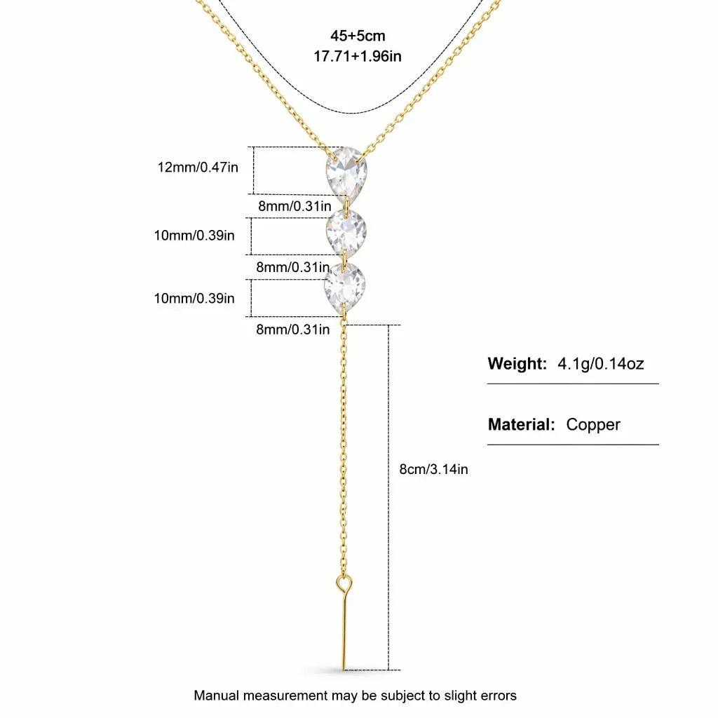 Trending Drop Diamond Pendant Collarbone Necklace, Versatile Holiday Gift