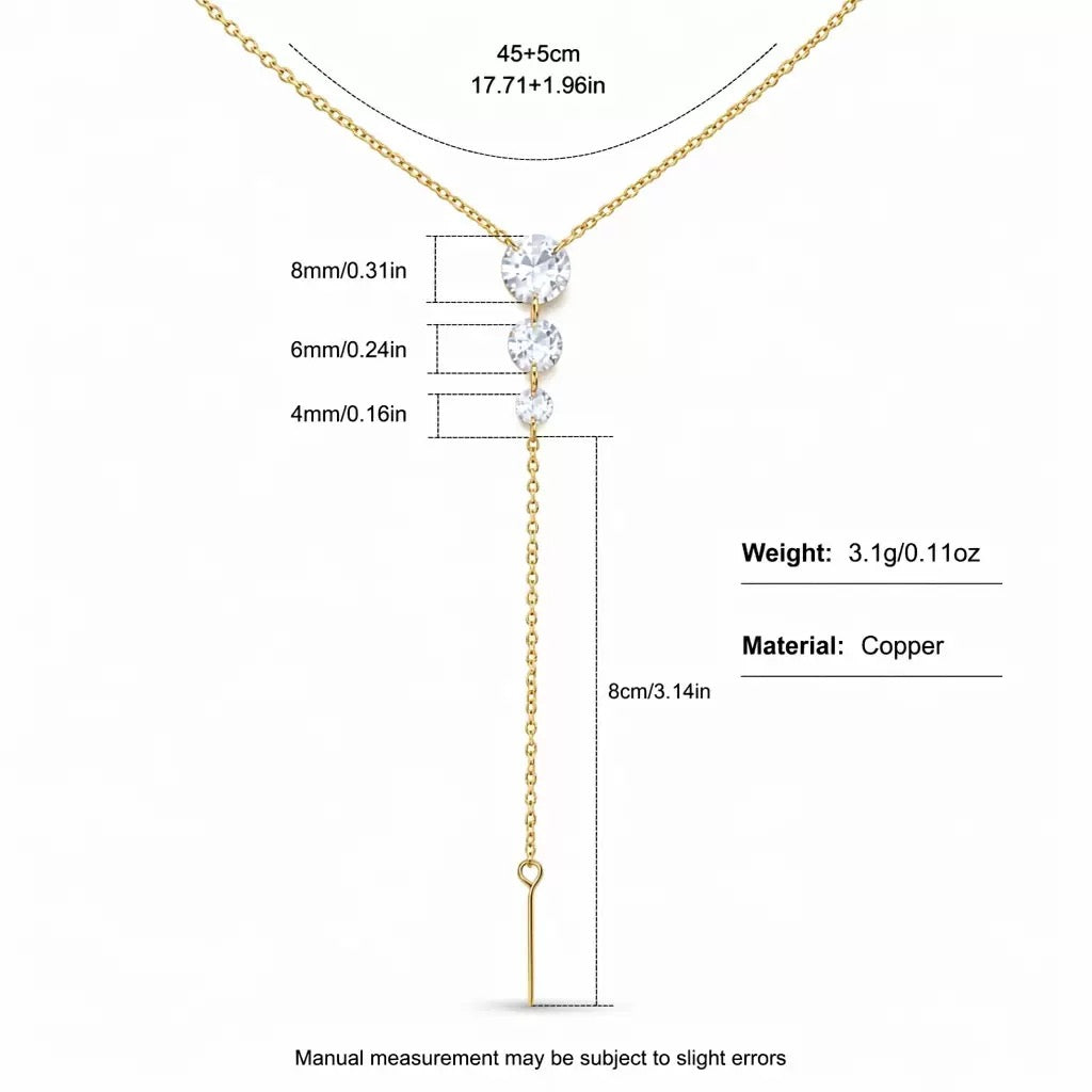 Trending Drop Diamond Pendant Collarbone Necklace, Versatile Holiday Gift