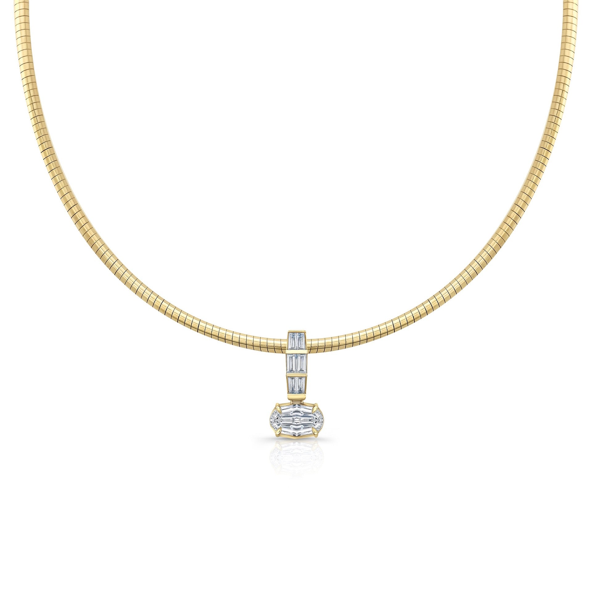 Thick Chain Teardrop Pear‑Shaped Zircon Pendant Necklace, Vintage Heavy‑Set Layering Collarbone Necklace