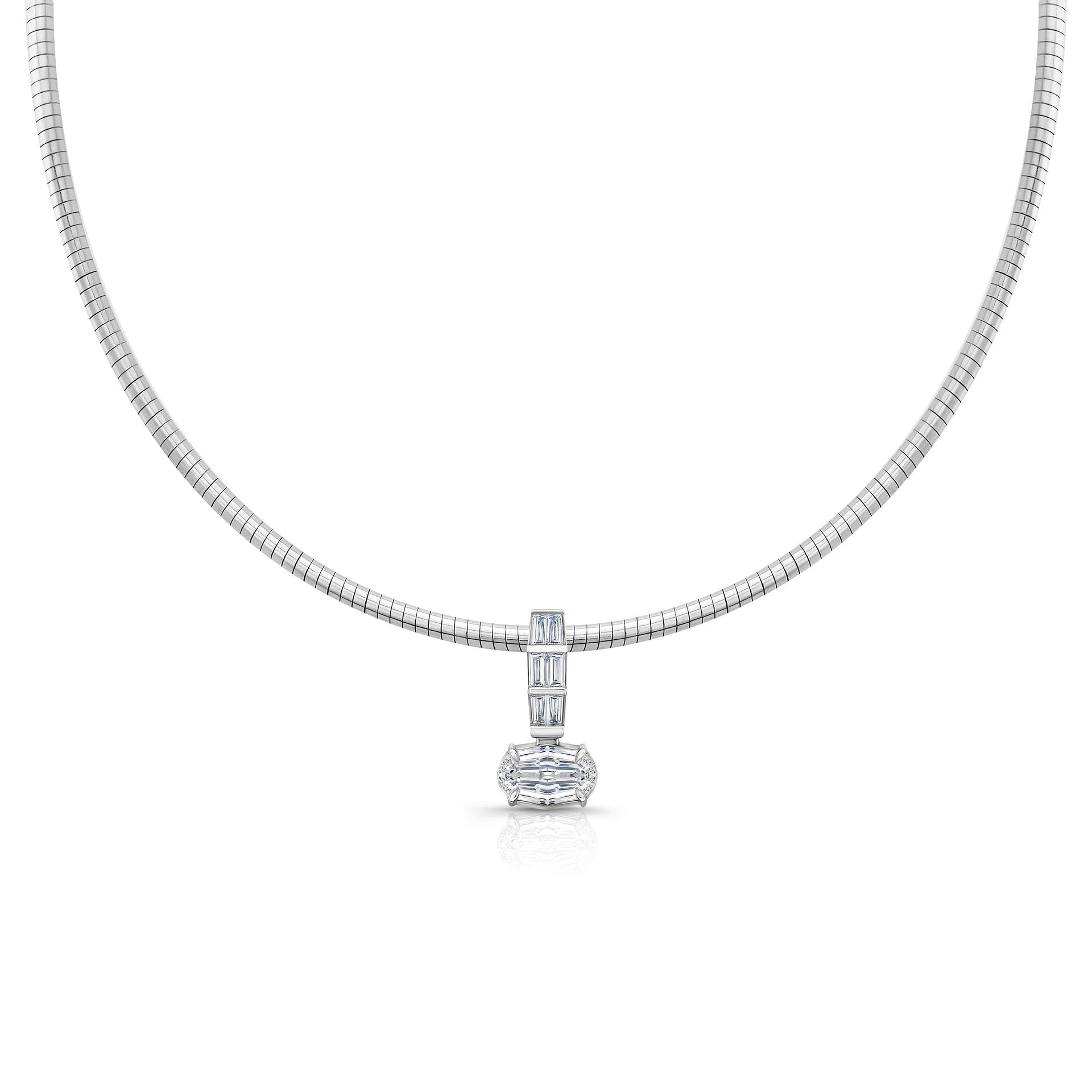 Thick Chain Teardrop Pear‑Shaped Zircon Pendant Necklace, Vintage Heavy‑Set Layering Collarbone Necklace