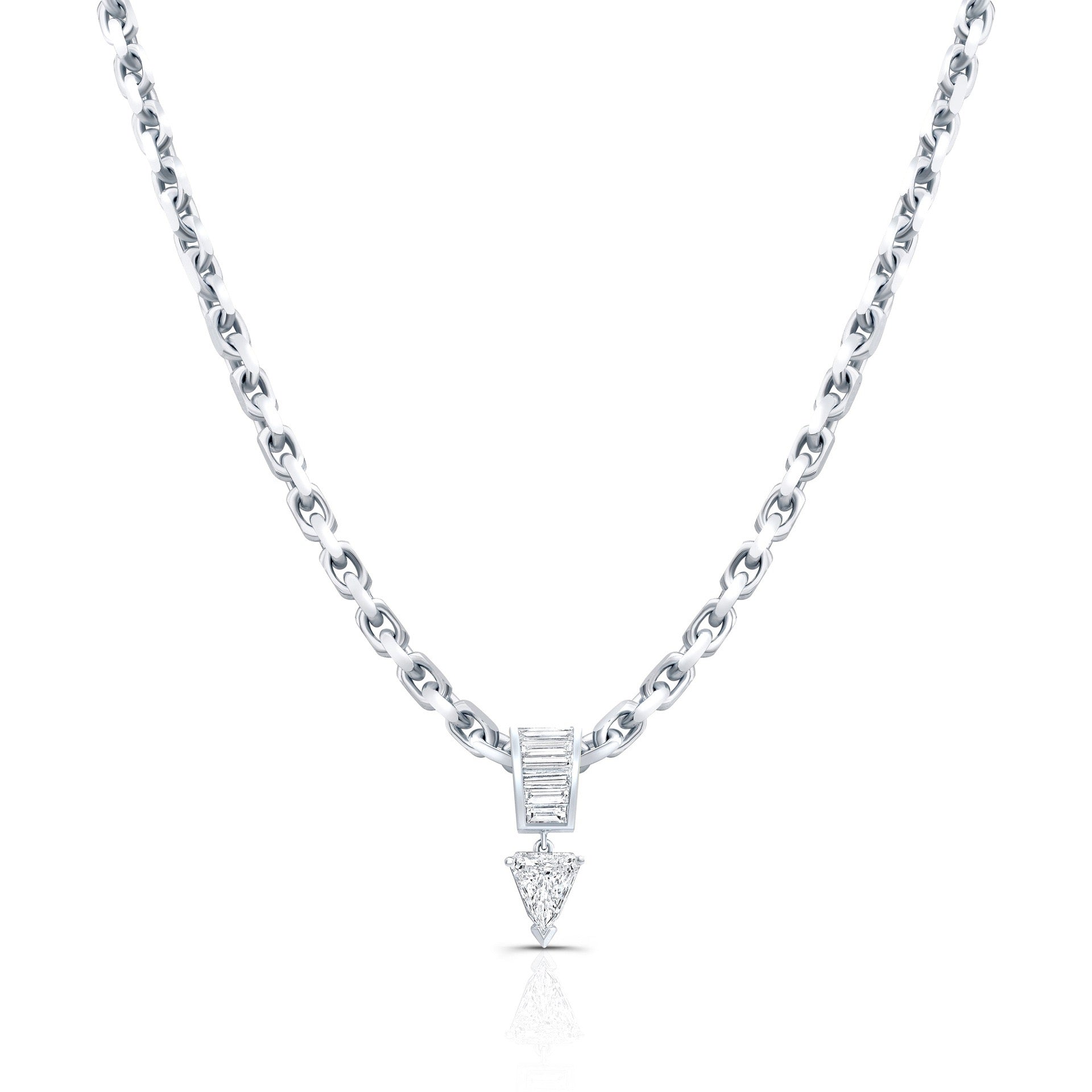 Thick Chain Teardrop Pear‑Shaped Zircon Pendant Necklace, Vintage Heavy‑Set Layering Collarbone Necklace