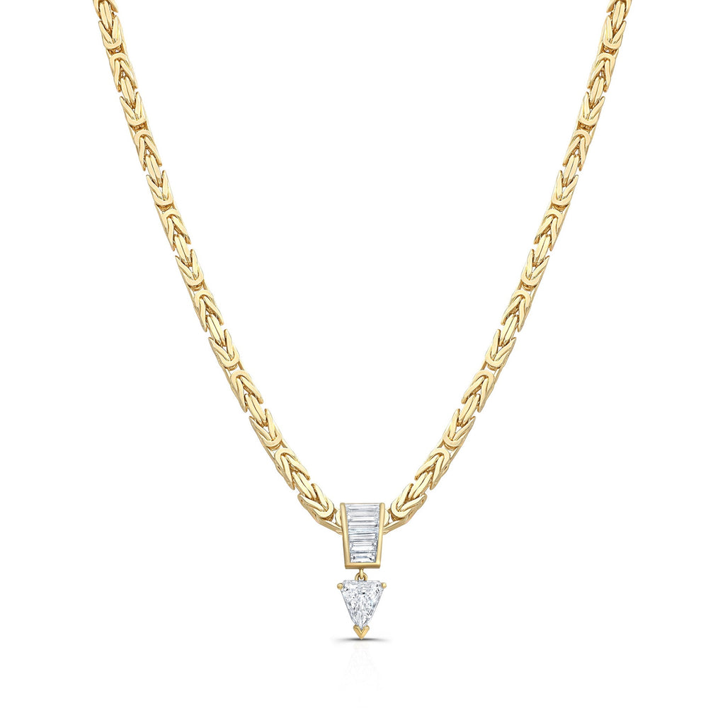 Thick Chain Teardrop Pear‑Shaped Zircon Pendant Necklace, Vintage Heavy‑Set Layering Collarbone Necklace