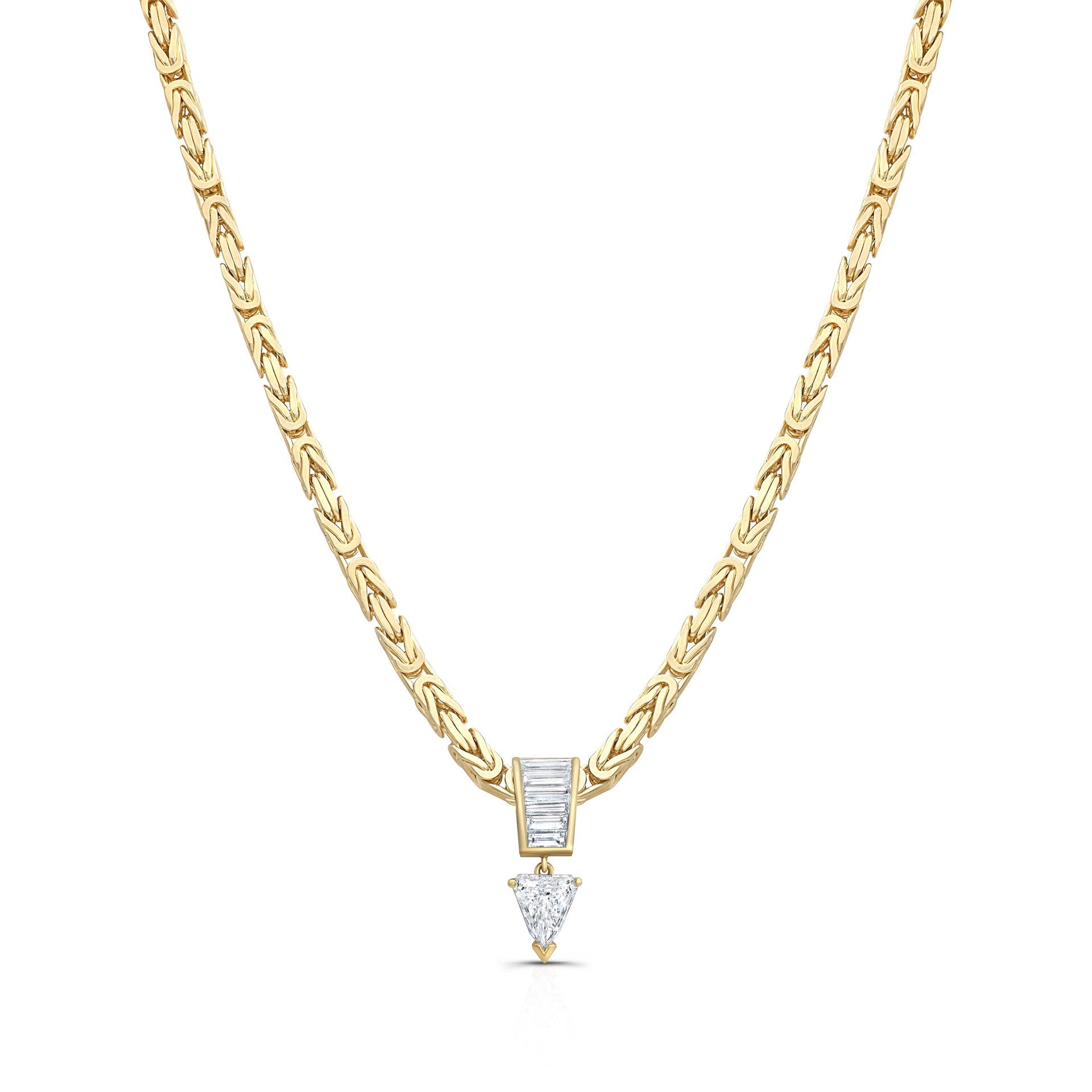 Thick Chain Teardrop Pear‑Shaped Zircon Pendant Necklace, Vintage Heavy‑Set Layering Collarbone Necklace