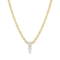 Thick Chain Teardrop Pear‑Shaped Zircon Pendant Necklace, Vintage Heavy‑Set Layering Collarbone Necklace