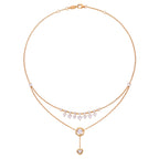 Dainty Sparkly Zircon Necklace,Star Heart Teardrop Crystal Pendant Sweet Daily Layering Jewelry - UMI