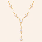 Luxury Y-Chain Wave Diamond Necklace | Heart & Oval Pendant - UMI