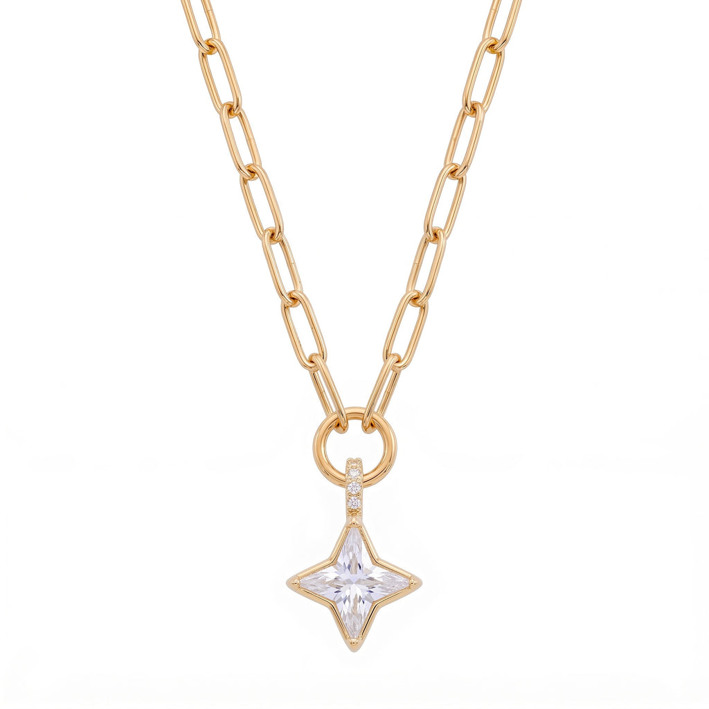 Titanium Steel Gold Diamond-Inlaid Necklace | Multi-Style Chain – Herringbone, Snake, Ball Chain